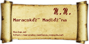 Maracskó Madléna névjegykártya